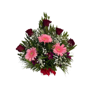ARREGLO ROSAS Y GERBERAS