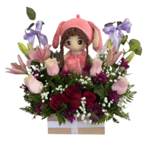 Caja Mixta con Globo y Peluche
