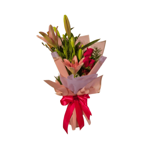 Ramo 3 Rosas y 3 Liliums