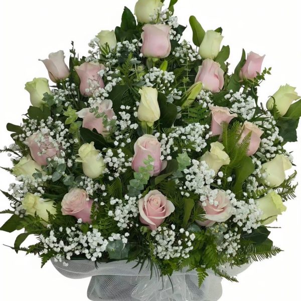 Arreglo Condolencias 25 Rosas Colores — Florería Frida Flores Rancagua