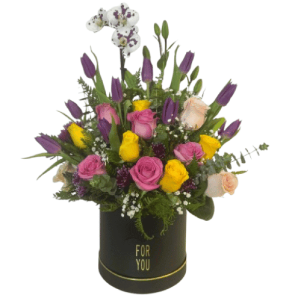 Box Premium De Rosas Y Tulipanes — Florería Frida Flores Rancagua