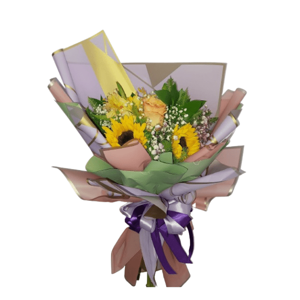 Ramo 3 Girasoles 3 Rosas — Florería Frida Flores Rancagua