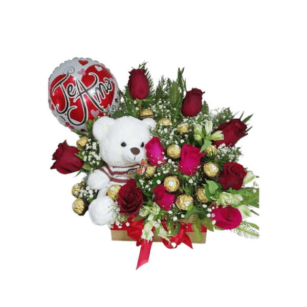 Arreglo Rosas, Peluches Y Chocolate — Florería Frida Flores Rancagua