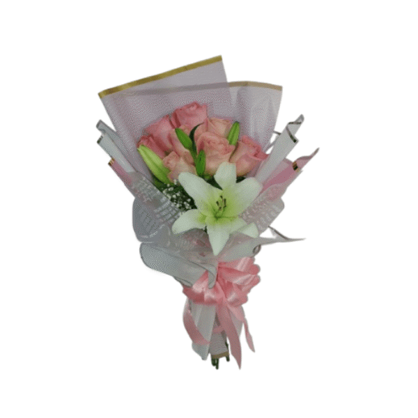 Ramo 8 Rosas Y Liliums — Florería Frida Flores Rancagua