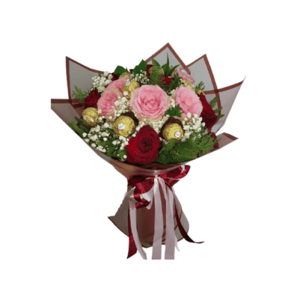 Ramo 12 Rosas MÁs 12 Chocolates — Florería Frida Flores Rancagua