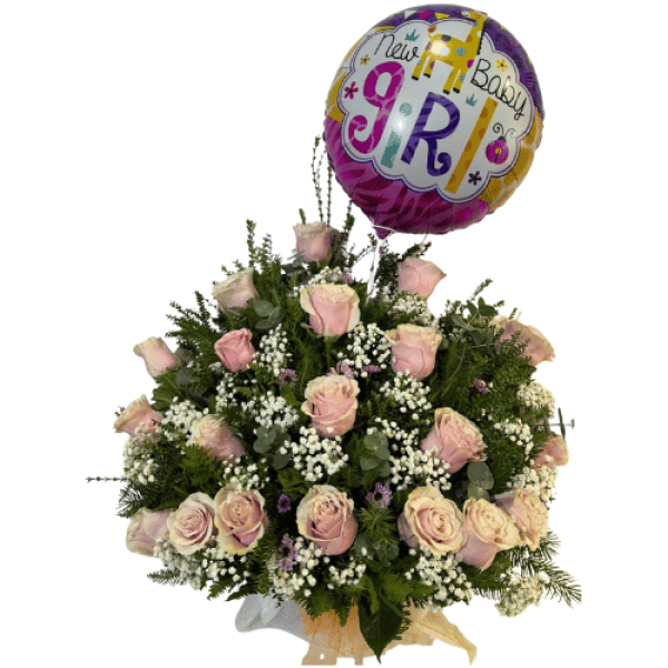 Arreglo De Nacimiento Con Globo — Florería Frida Flores Rancagua