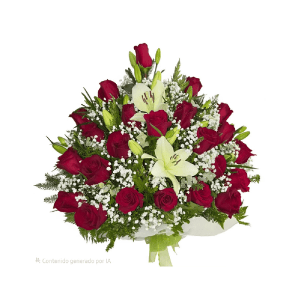 Arreglo floral de condolencias con 30 flores