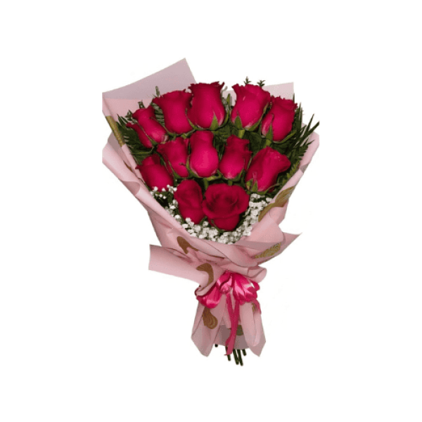 Ramo de 12 Rosas Fucsias — Florería Frida Flores Rancagua